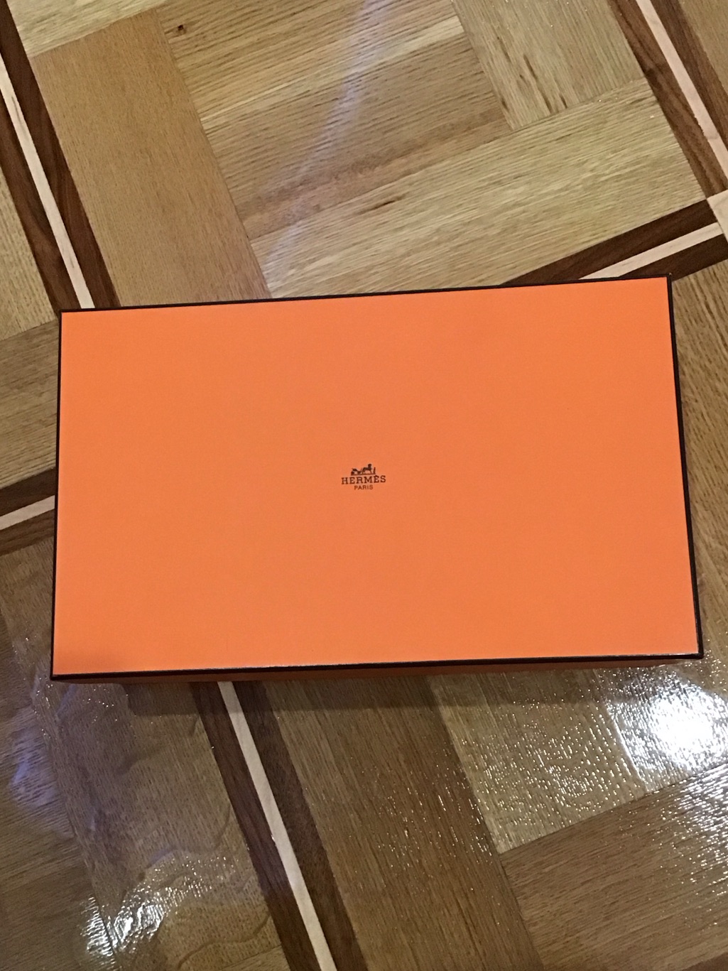 Herms Orange Box With Branded Dust Bag